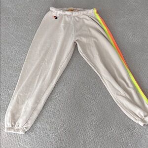 Aviator Nation Cream and Yellow Jogger Sweatpants